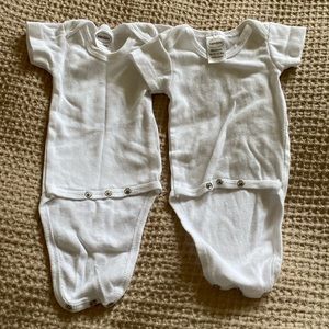 Two Newborn Bambini Cotton onesies